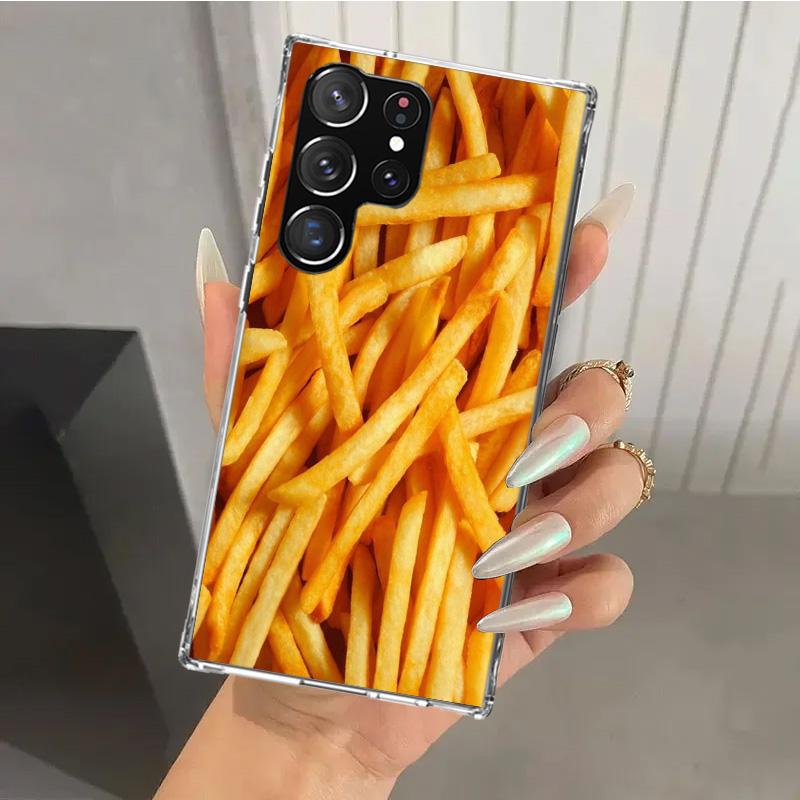 Food Fries Beer Cheese Sushi Cookie Phone Case for Samsung Galaxy S26 S24 S23 Ultra S25 Edge S22 S21 Plus S20 FE + Soft Print Sh