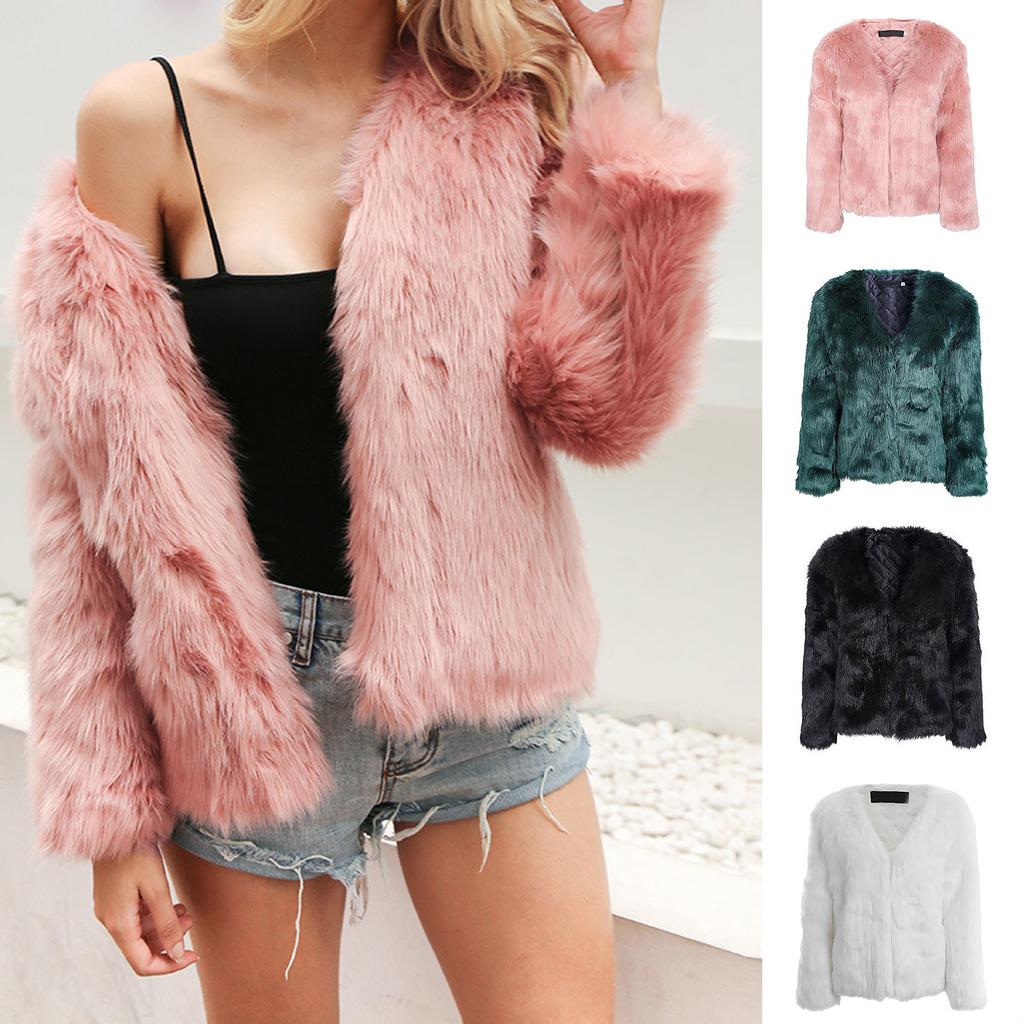 Women's  And Winter Fashion Warm Long-Sleeved Solid Color Short Jacket