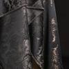 Jacquard Chinesischer Stil Xiangyun Schwarzgold Moiré Stoff Retro Vergoldet Chinesisches Pferd Rock Mantel Bekleidung Designer Stoff