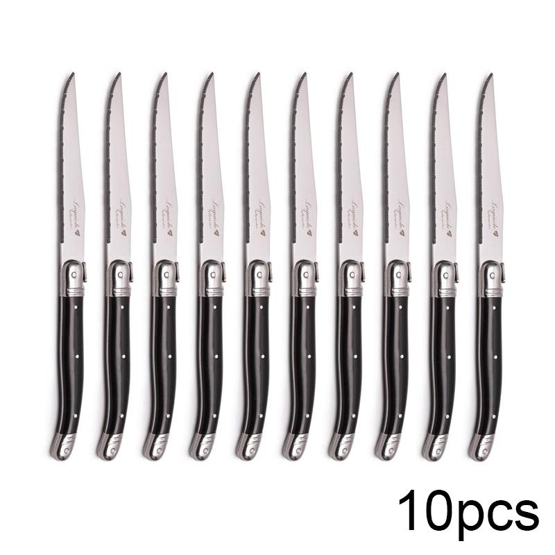 Laguiole Stainless Steel Steak Knives Dinner Knife Black Cutlery Table Knife Dinnerware sets Restaurant Home Bar Flatwatware 9''