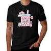 Cute Penguin Running A Bubble Tea Cafe TShirt Work Short Sleeve Cotton Top
