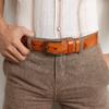 First Layer Cowhide Leather Belt Men'S Belt Retro Pleated Craft Belt Personalized Belt