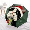 1pc Christmas Cat Automatic Open/Close Umbrella - Compact Travel Umbrella, 8-Rib Heavy-Duty Construction, Ideal Gift, Outdoor Accessory, Sty