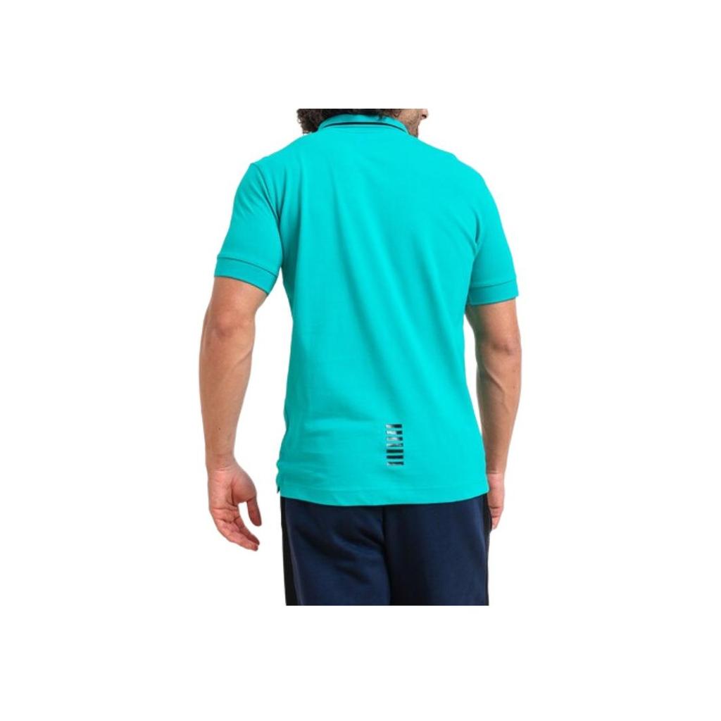 Emporio Armani EA7 Solid Logo Print Pullover Short Sleeve Polo Shirt Men polo shirts Green 8NPF06-PJ04Z-1815