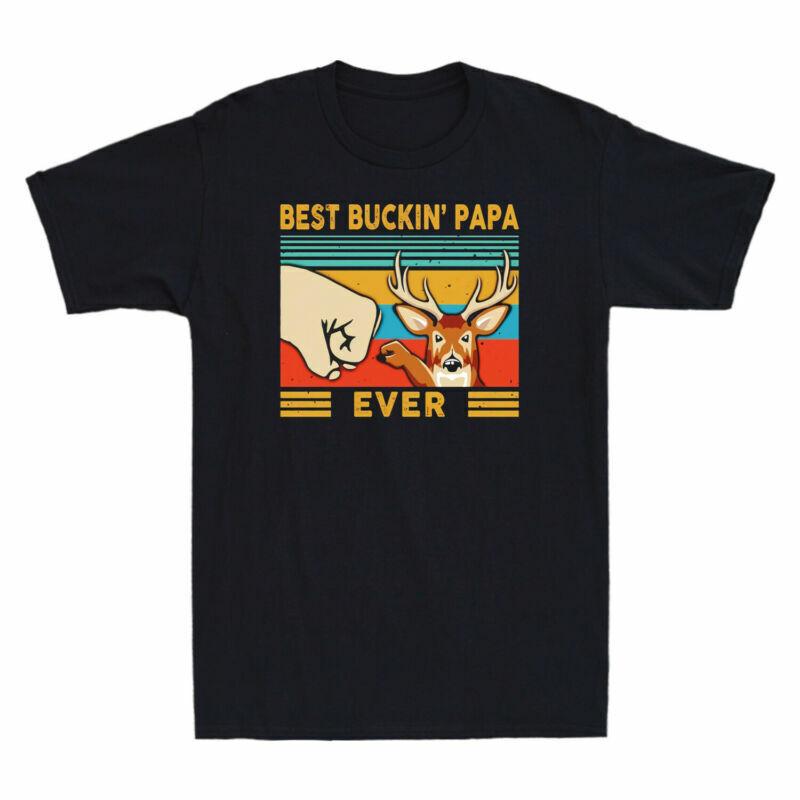 Cotton Shirt Best Fit Ever Papa Vintage Tee Bump T Black Reindeer Buckin Shirt S