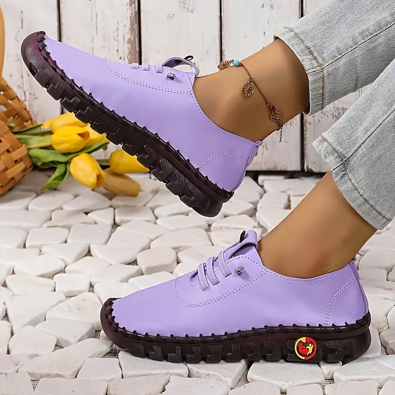 Women's Minimalist Low-Top Sneakers - Round Toe Comfortable Lace-Up Shoes, Soft & Cushioned Rubber Sole Casual & Dressy Outfits for Women