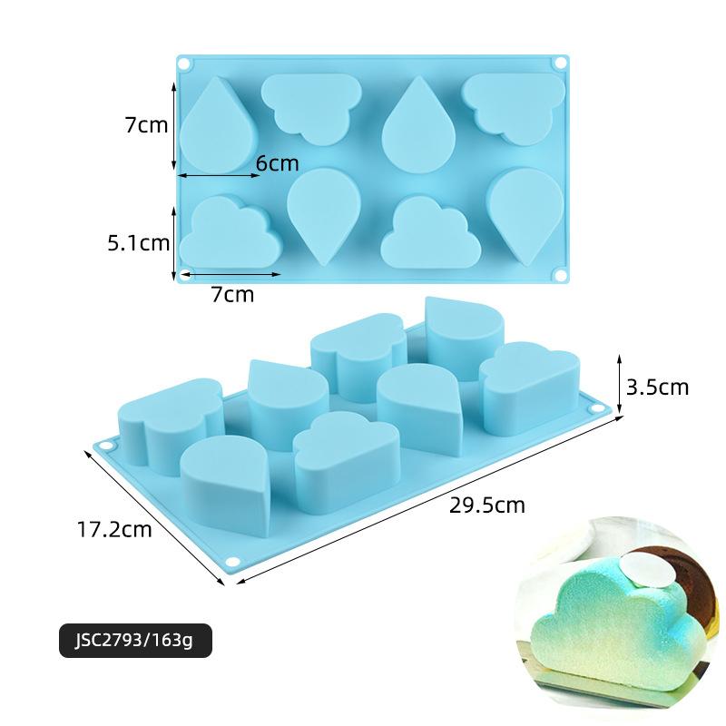 Heart Bow Moon Cloud Mousse Cake Mold Cherry Silicone Molds For Baking Pudding Dessert Chocolate Fruit Cake Decorating Tools