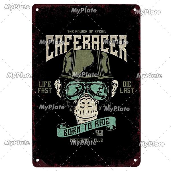 Motorrad Metall Zeichen Vintage Plaque Zinn Zeichen Wand Dekor Für Garage Club Platte Handwerk Fahrt Biker Poster Hot Rod