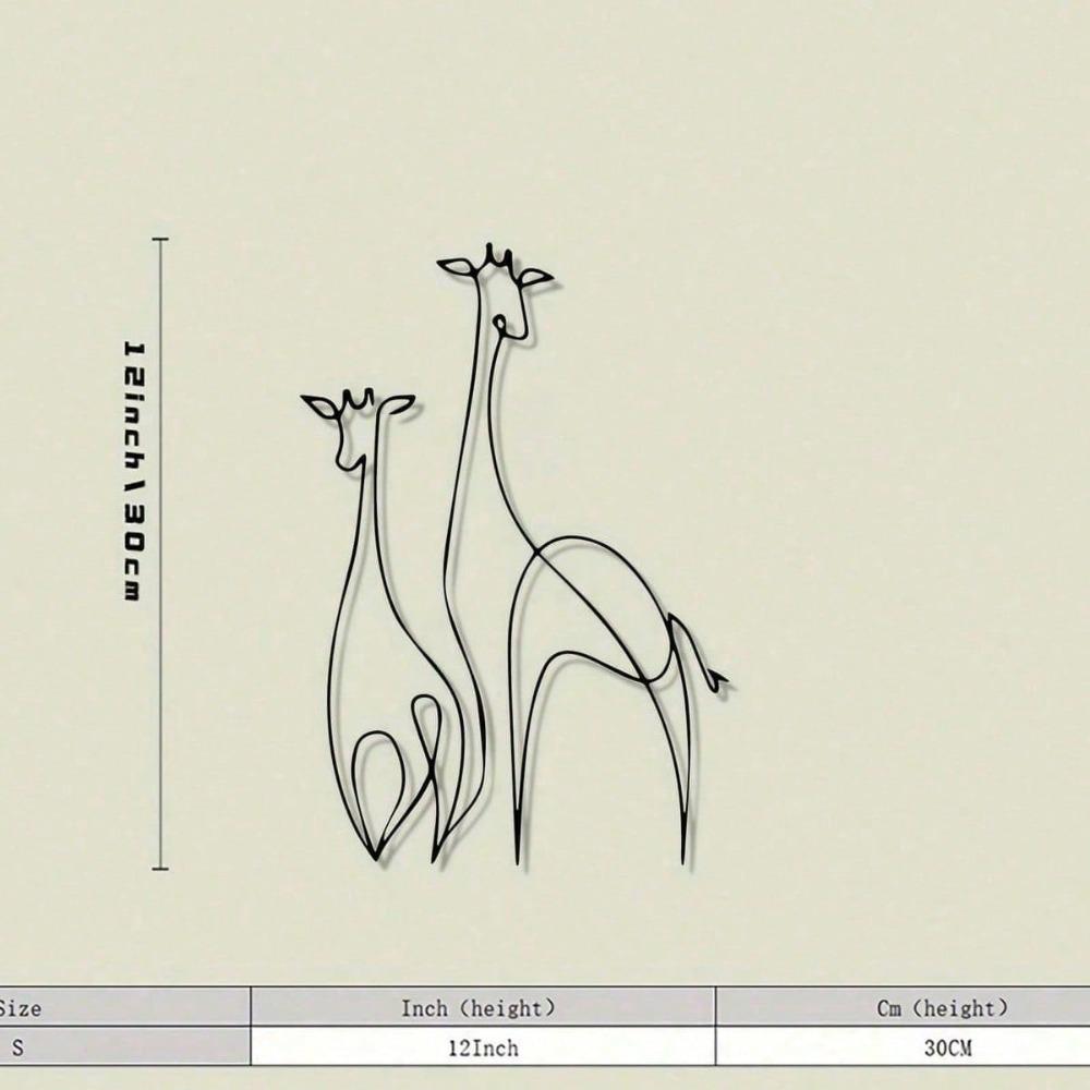 Metal Giraffe Wall Sculpture Modern Home Garden Decor Indoor Outdoor Art Gift