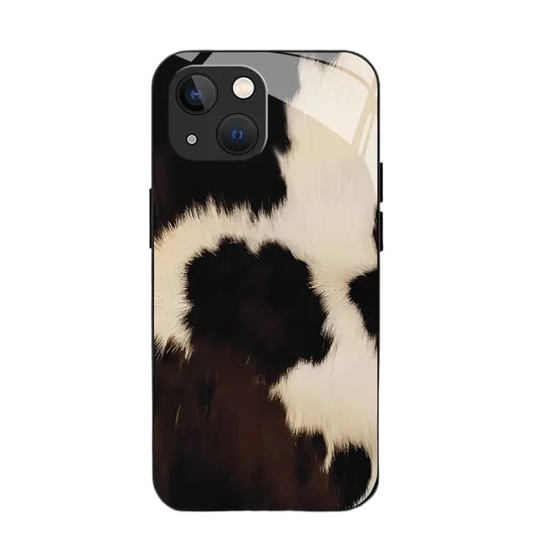 TEUM Station American style cream pattern Apple 17Pro tempered glass case iPhone16E fine hole all-inclusive mobile phone case