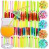 20/50pcs Colorful Drinking Straw with Paper Umbrella Festival Party Restaurant Household Vacation Drinks Decor Straw XJM