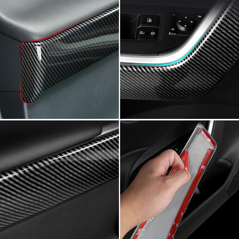 Door Armrest Bowl Panel Cover Strip Trims Stickers For Toyota RAV4 XA50 -  2024 RAV 4 Hybrid ABS Car Accessories