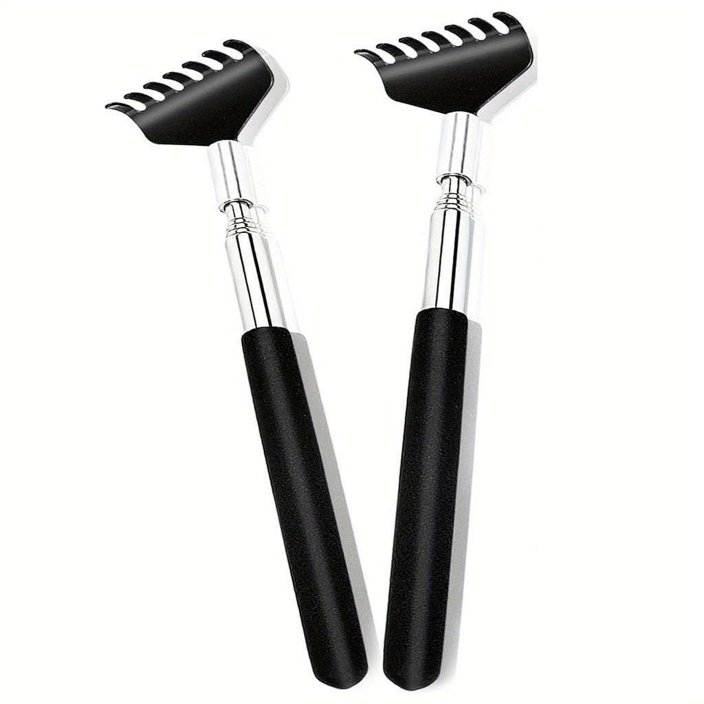 Telescopic Back Scratcher Scratching Backscratcher Massager Metal Stainless Steel Tool with Carrying Bag