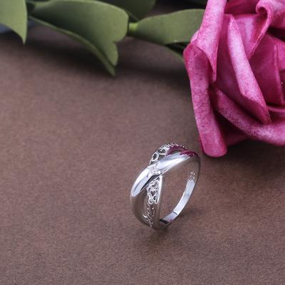 1Pc Fashion Ring, Simple Glossy Hollow X Cross Ring