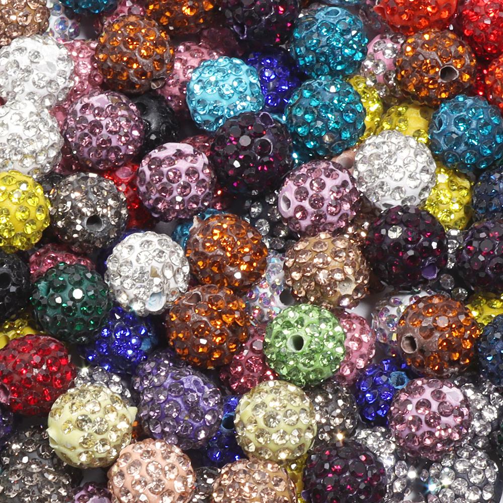 10pcs/bag Colorful Soft Pottery Clay Shamballa Beads Loose Beads For Jewelry Making DIY Necklace Bracelets Pendants Accessories