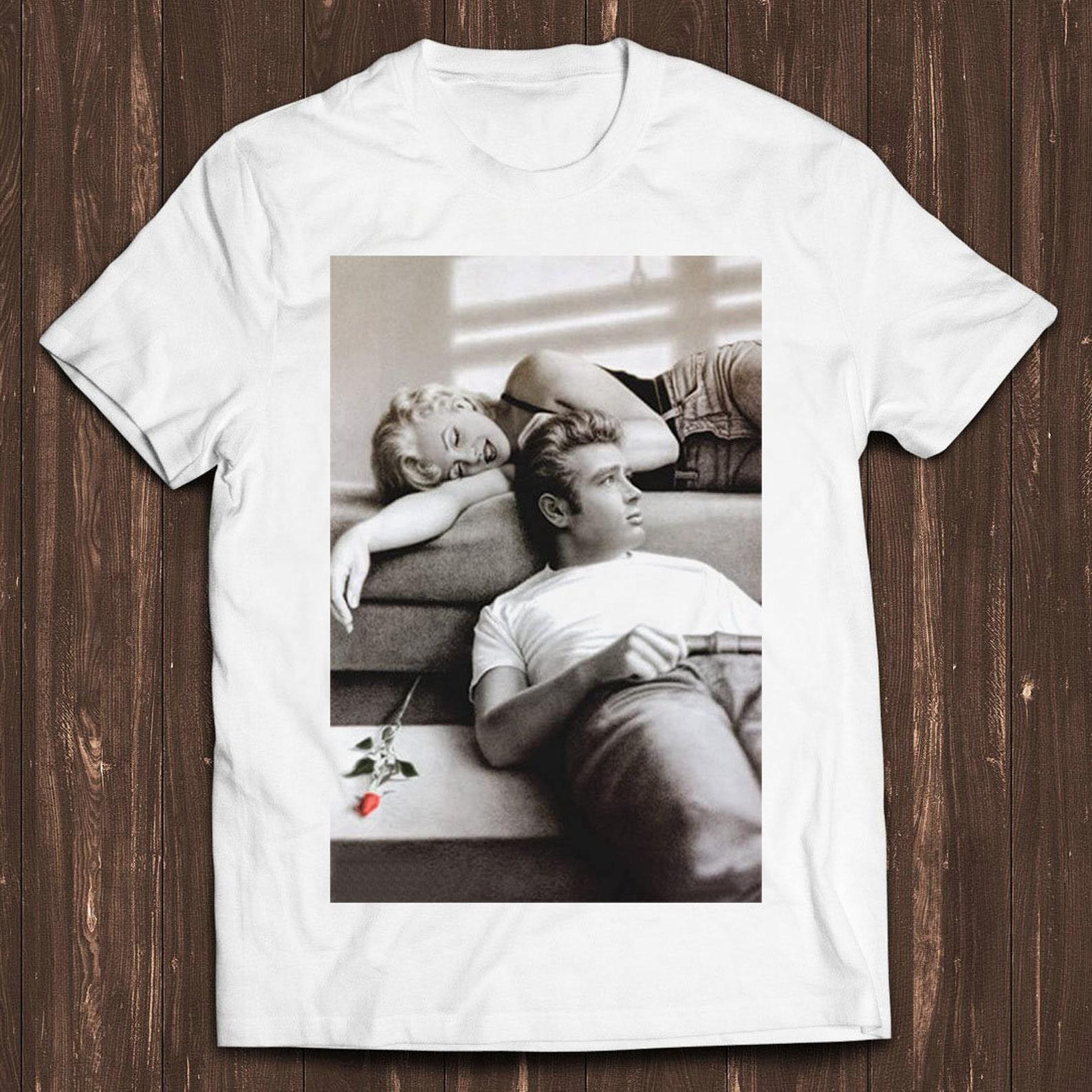 Marilyn Monroe James Dean Rose Retro Film Gamer Meme Movie Music Cool Gift Tee T Shirt C601 M