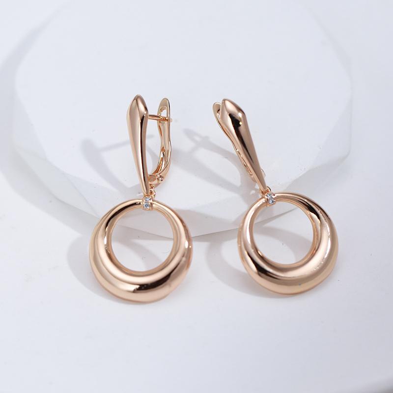 Kruhové náušnice Kinel Rose Gold Color pro ženy Vintage jemné šperky