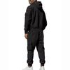 Men's Zip Hoodie Sweatshirt and Multi-Pocket Work Pants Casual Outfit Set