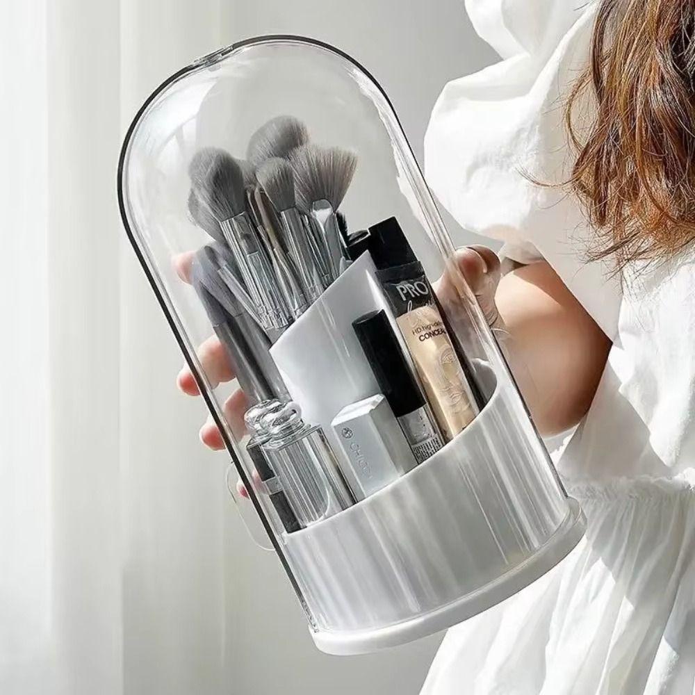 360° Rotating Makeup Brush Holder Large Capacity Lipstick Eye Shadow Storage Box  for Vanity