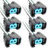 Set 6PC for Honda Fuel Injectors Connector Plug Harness Pigtail Wire for 1998-2002 for Honda Accord 3.0L V6