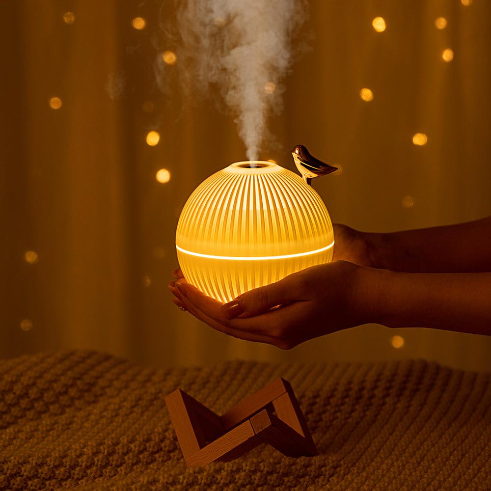 330ml USB Ultraschall Luftbefeuchter mit kühlem Nebel und warmer LED-Lampe für Zuhause, Kinderzimmer, Mini-Aroma-Diffusor, Humidificador