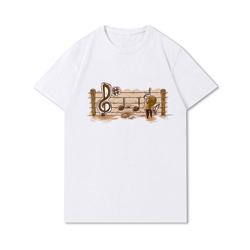 S-3XL 100 mønstre Sommerhvite T-skjorter for kvinner Trykt Uformelle korte ermer Topper O-hals T-skjorter