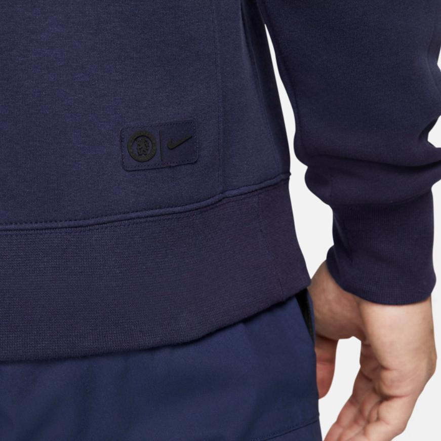 Nike Velvet Fleece Casual Sport Sweatshirt Men Tops Navy-Blue DD4504-498