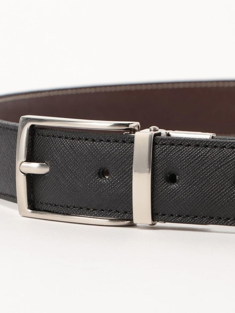 [BEAMS HART] Leather Belt, Reversible, Embossed Leather Belt, Men's, BLACKBROWN, ONE SIZE