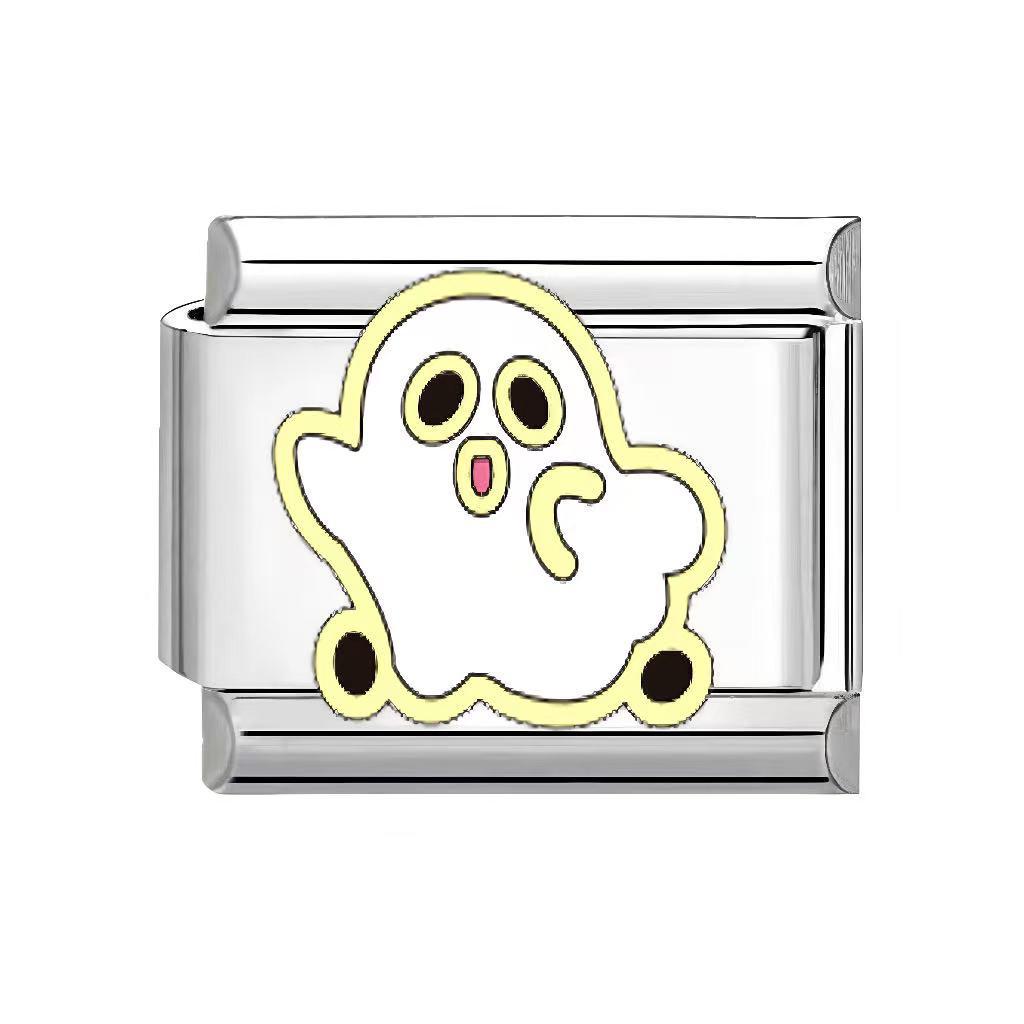 Unisex Gothic Modular Halloween Bracelet - Italian Spliced Titanium Steel Design