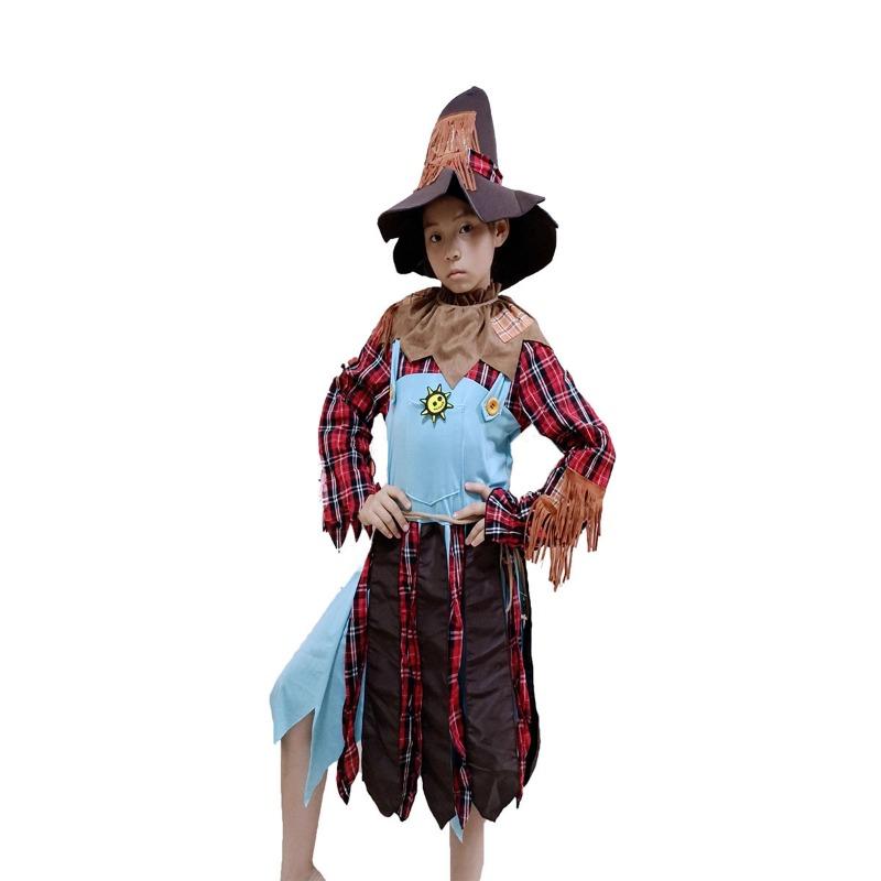 Halloween Vrăjitorul din Oz Sperietoare Cuplu Haine Părinte-Copil Îmbinare Plaid Costum de Dramă