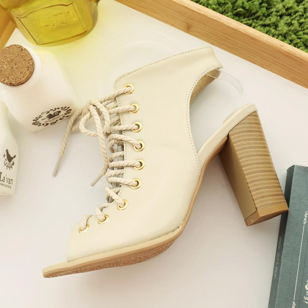 Dámské sandály na vysokém podpatku léto nové boty s tlustým podpatkem a rybí špičkou velká velikost římské sandály