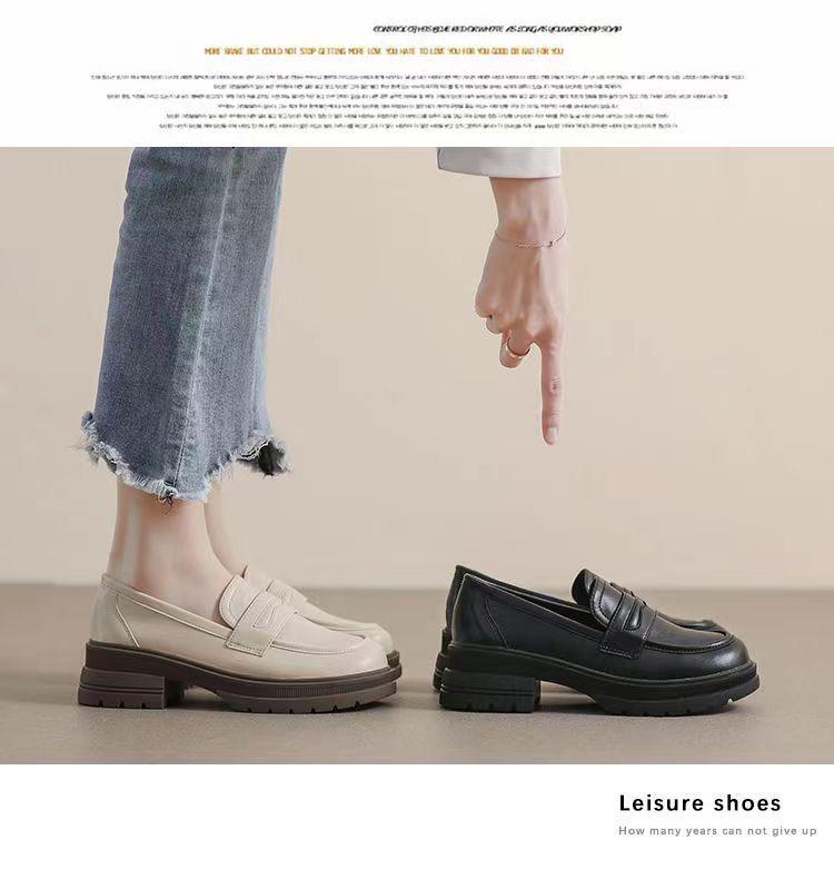 Women's British-Style Thick Sole Loafers, 2025 Trending, Genuine Soft Leather, Versatile & Comfortable.