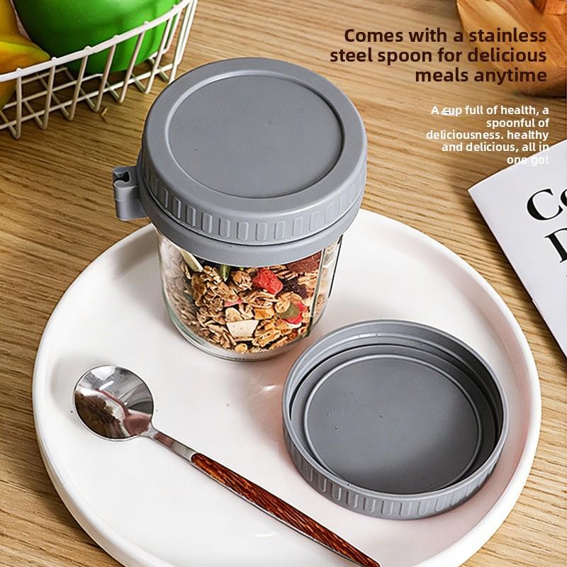 Tazza Sigillata Portatile con Cucchiaio per Colazione Domestica