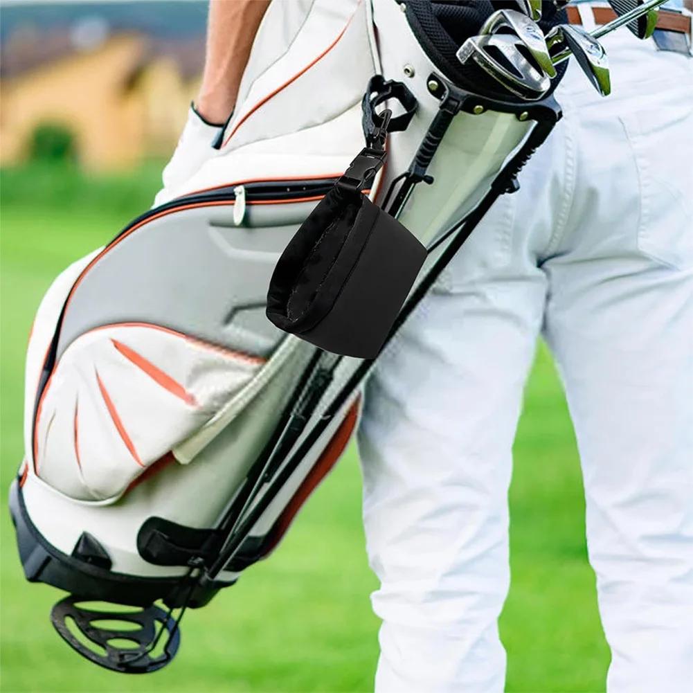 Portable Golf Club and Golf Ball Cleaning Bag with Detachable Clip Waterproof Liner Golf Accessory Cleaning Bag