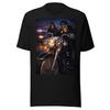 Outlaw Skull Bikers Art Night Rider Motorcycle Chase Dark Urban Illustration Unisex T-shirt
