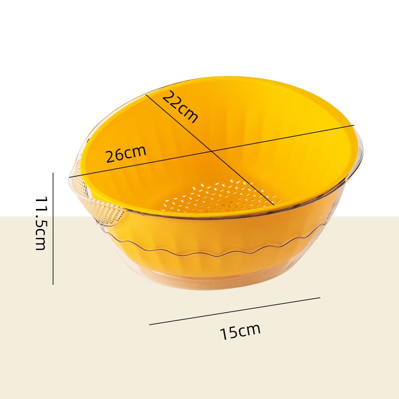Multifunctional Transparent Drain Basket: Versatile Veggie & Rice Washing Basin with Sieve