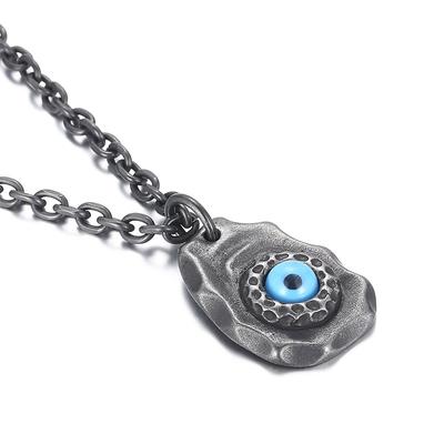 Punk Personal Demon Eye Titanium Steel Men's O -Chain Necklace Necklace