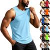 Herren Unifarben Locker Atmungsaktiv Ärmelloses Tanktop Für Fitness Training im Fitnessstudio