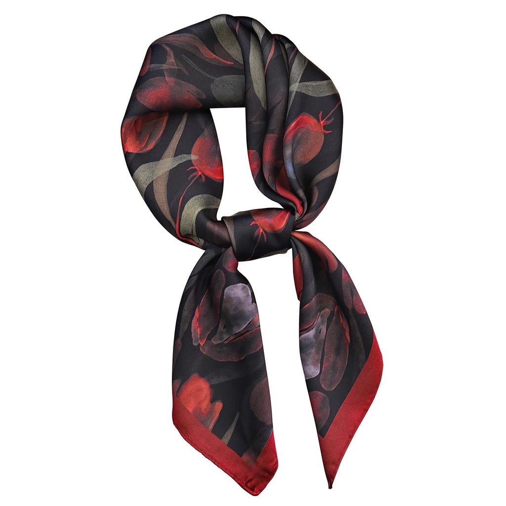 Women S Fashion Tulip Pattern Small Square Scarf For Shirt Decoration