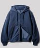 Jemut Heaven Pigment Two-Way Zip-Up Hoodie Navy Kjhd2540