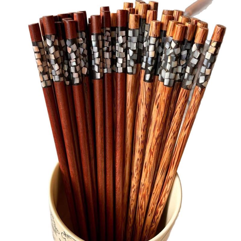Rosewood Inlaid Shell Chopsticks