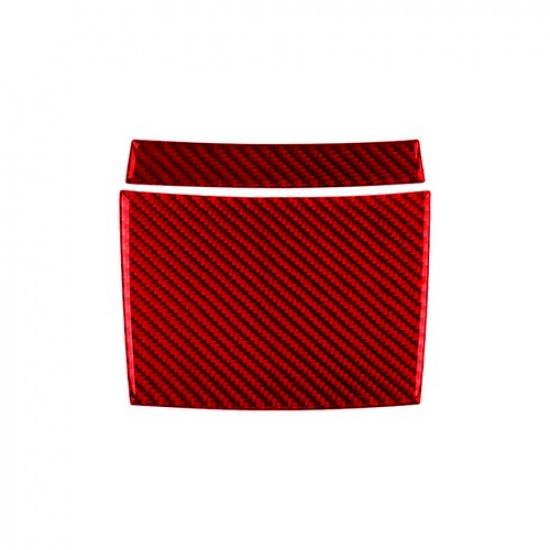 2Pcs For BMW X3 E83 04-10 Red Carbon Fiber Rear Central Console Upper Cover Trim