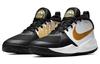 Nike Team Hustle D 9 Mid Top Children's Basketball Shoes Black White Gold AQ4224-004