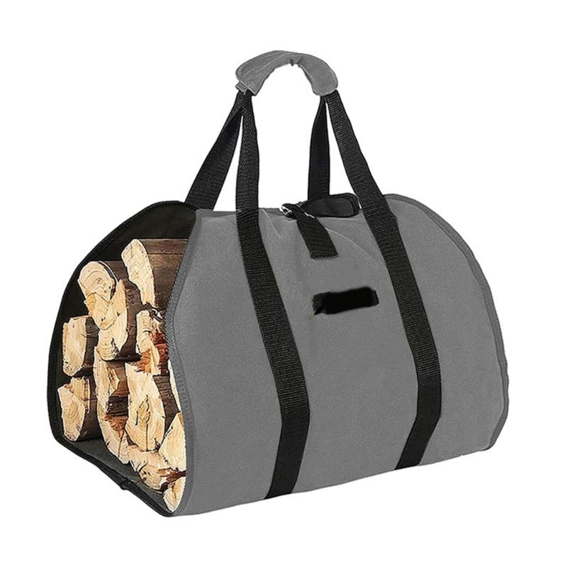 Spacious Outdoor Firewood Bag Waterproofed Oxfords Materials Reinforced Handle Easyly Clean Camping Gear