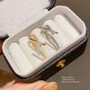 Copper Zircon Geometric Open Ring For Female Dressy Hand Jewelry