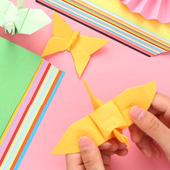 100 Sheets 15/20/25cm Square Origami Paper 10 Colors Double Sided DIY Scrapbook School Arts Crafts Kids Beginner Easy Fold Colorful Origami Sheets