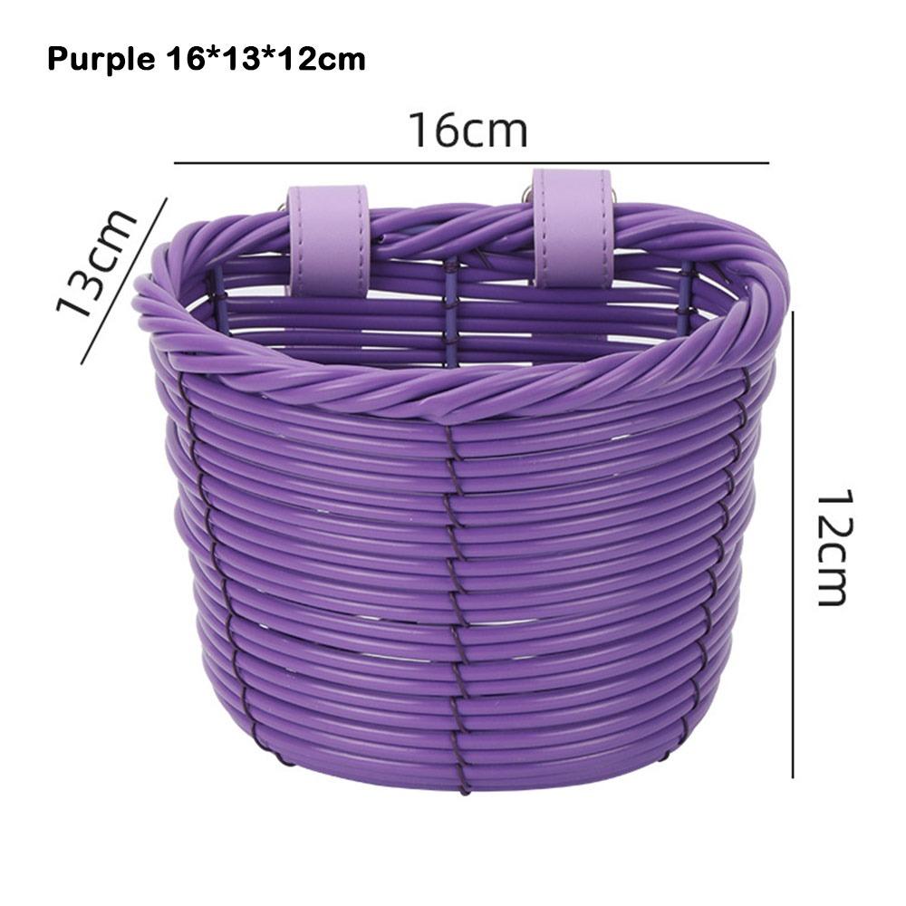 Retro Woven Front Riding Basket 7 Styles Walking Tool Storage Basket
