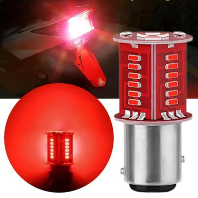 1pc Motorcycle Tail Light ForDC 12V High Brightness Brake Taillights BAY15D LED 30SMD Flowing Strobe Flash Brake Motorbike Light