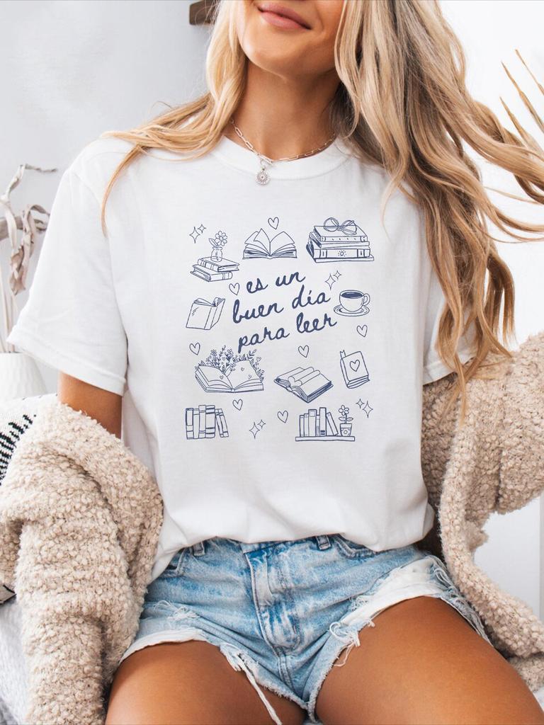 Women'S Round Neck Short Sleeve Sports T-Shirt with Letter Print for Spring and Summer Casual Wear