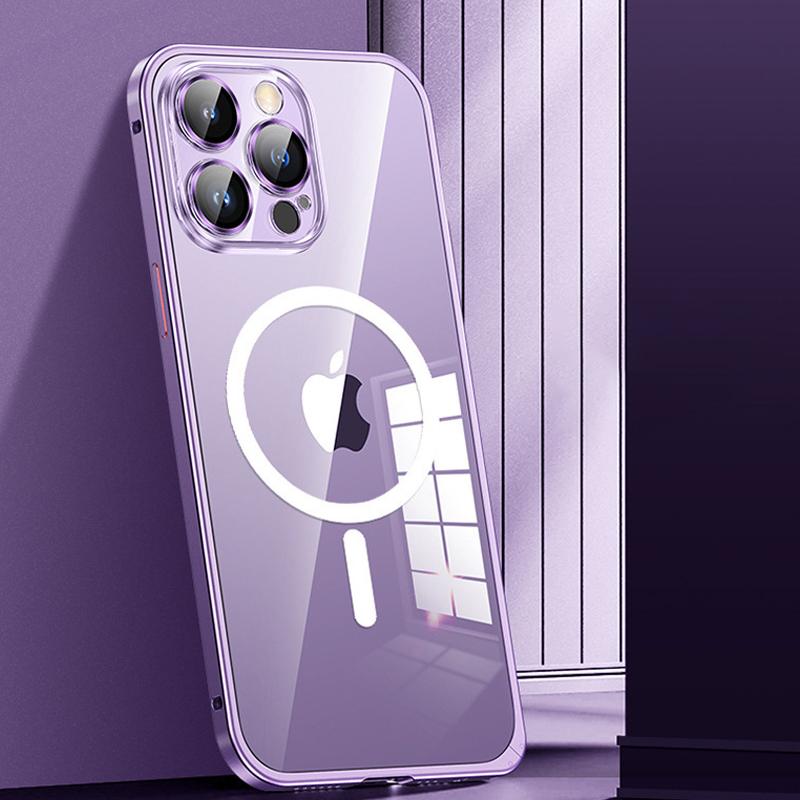 Aluminum Alloy Metal Frame Cover Lens film protection for Iphone 17 Pro Max 16 15 14 13 12 Pro Max Support for Magsafe Charging Case
